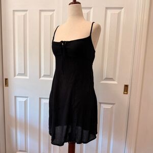 Black Hippie Rose Milkmaid Babydoll Style Dress Size small